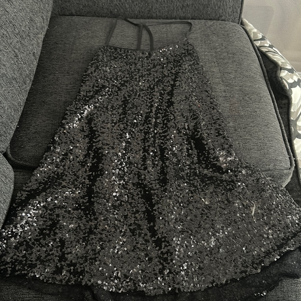 Solemio Black Mini Sequin Dress Small - Picture 2 of 5